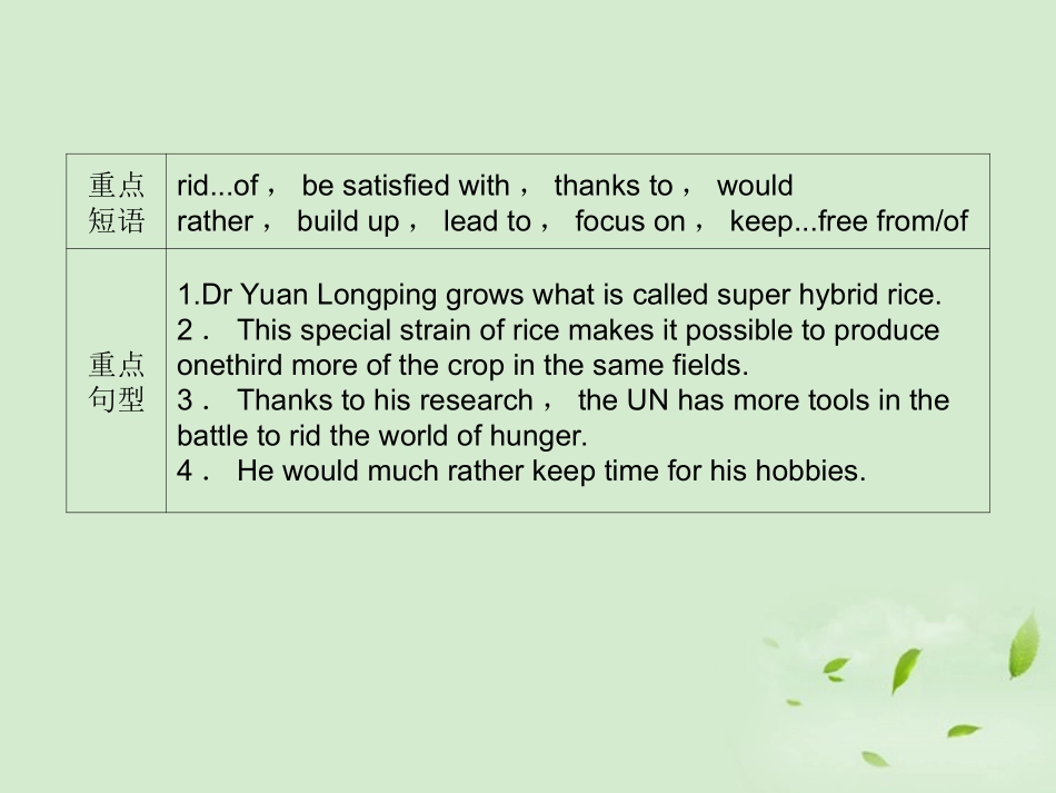 高考英语 Unit2知识与要点课件 新人教版必修4 课件_第3页