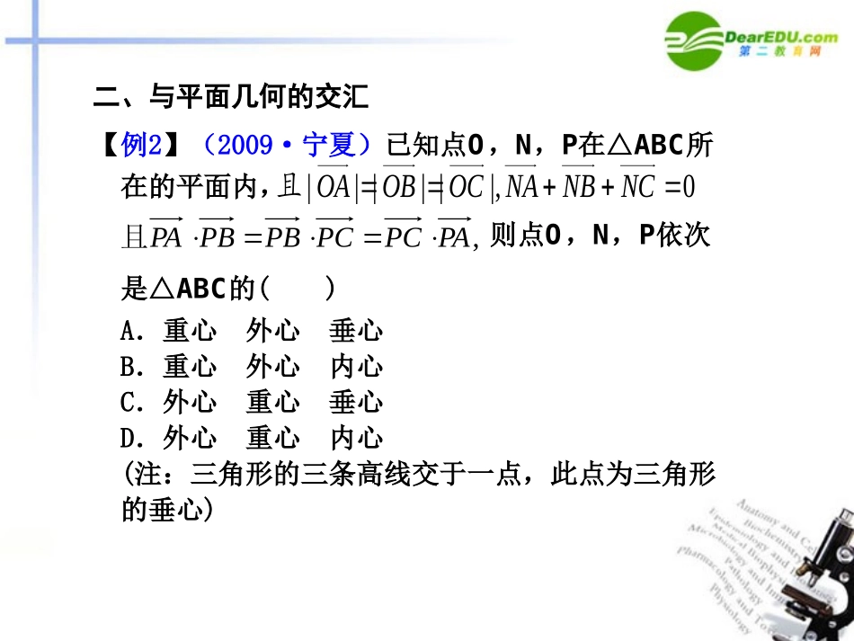 高考数学总复习 11 例谈平面向量的交汇性课件_第3页