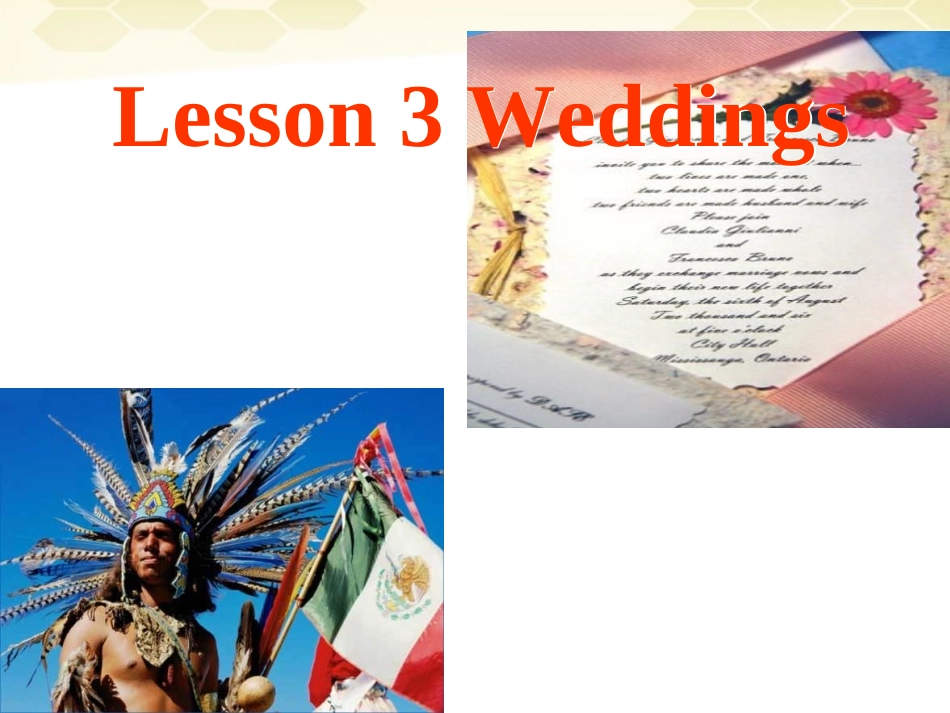 高中英语 Unit3 Celebration--Lesson 3 Weddings课件 北师大版必修1 课件_第1页