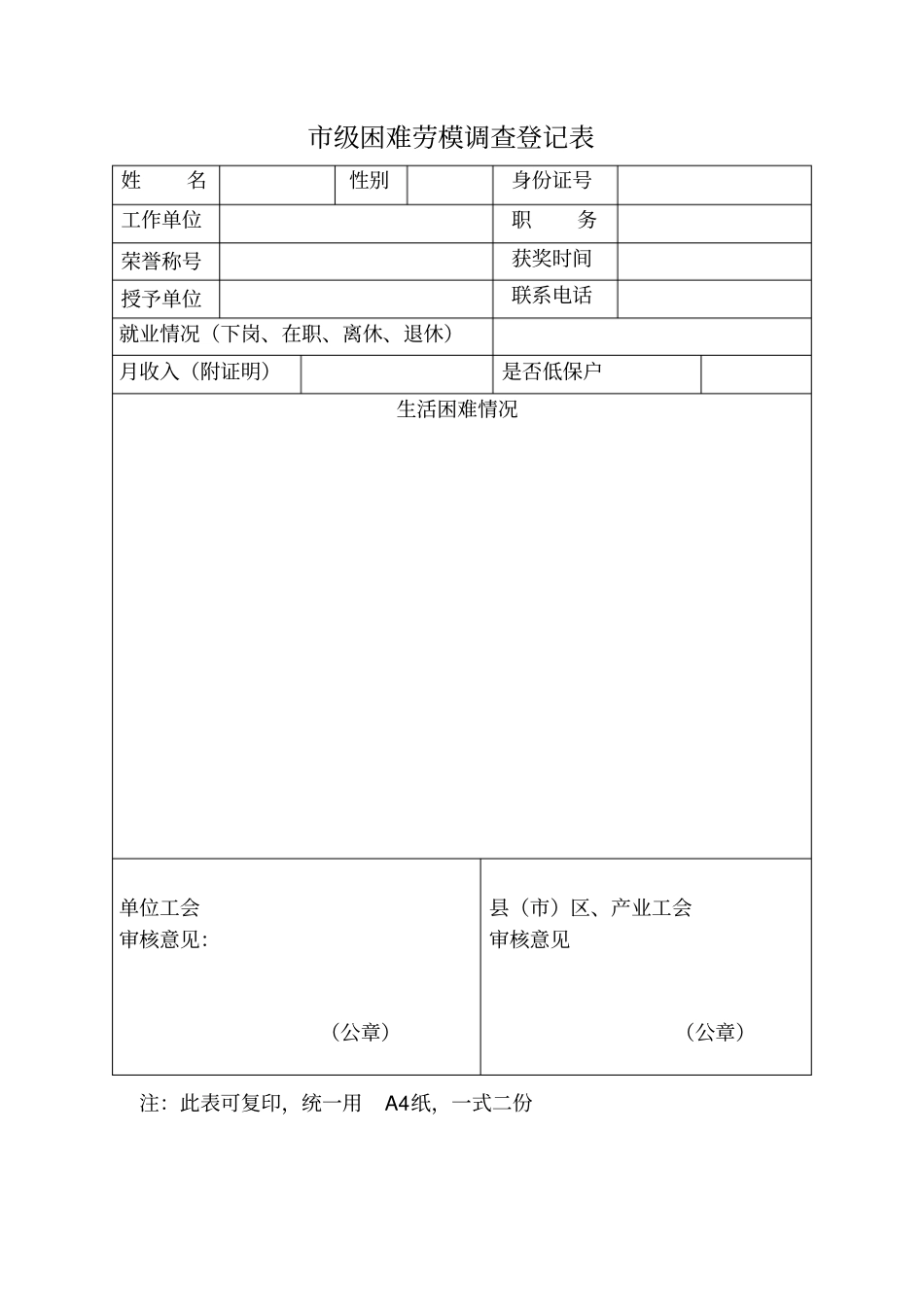 全国劳模调查表+年+月+日_第3页