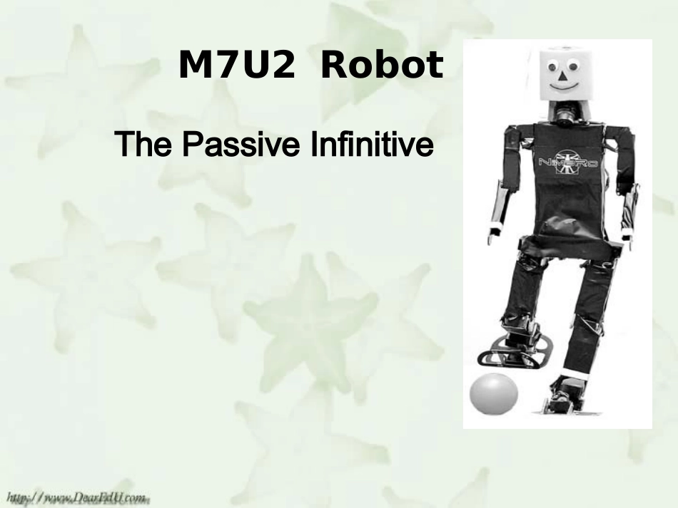 高二英语The Passive Infinitive 新课标 课件_第1页