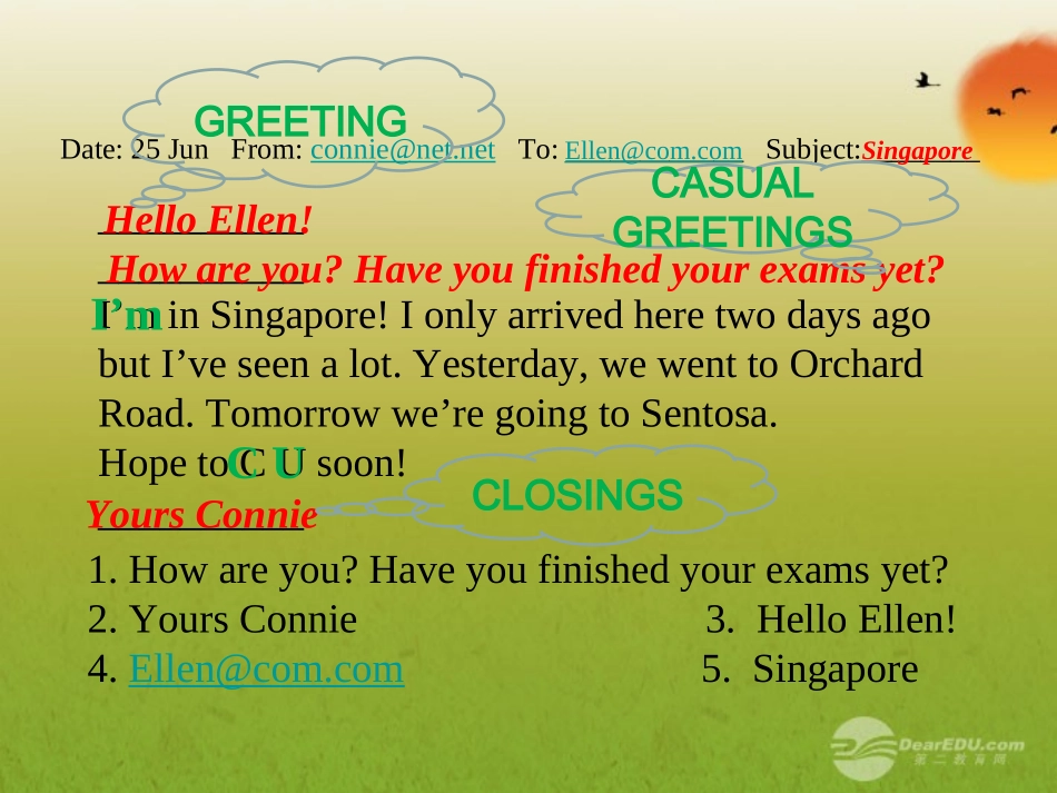 高中英语 Unit2 Wish you Were here Task 2精品课件 牛津译林版必修2 课件_第3页