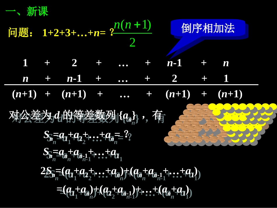 高二数学2.3.1 等差数列的前n项和(一)课件新人教版 课件_第3页