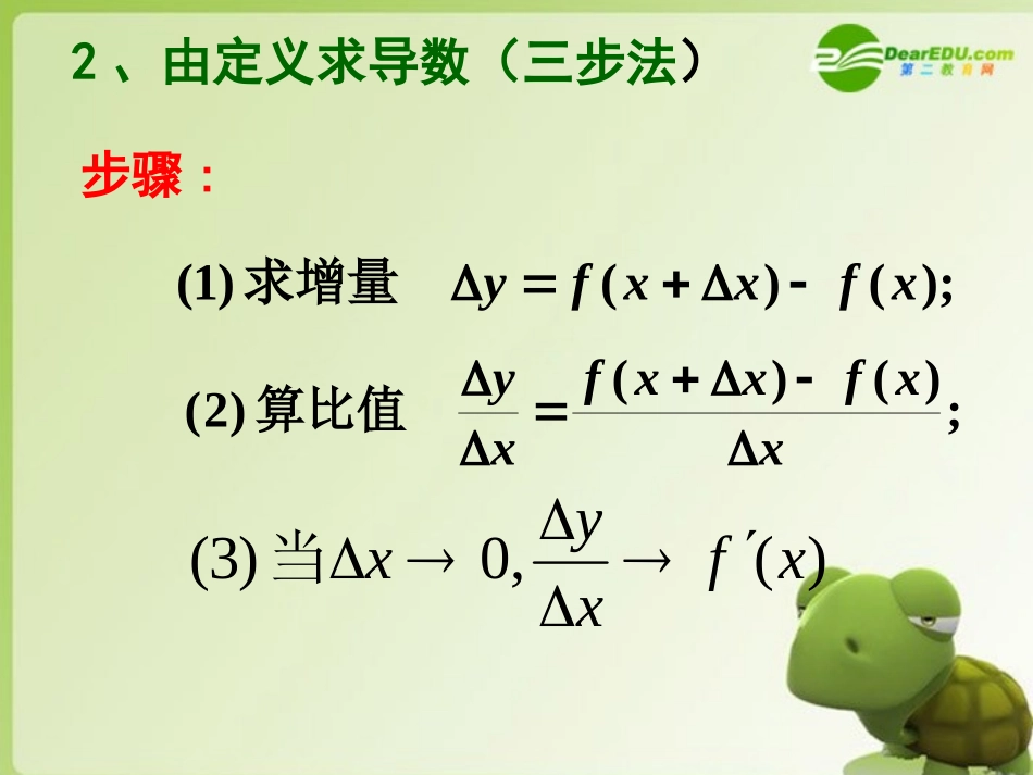高中数学 321常见函数的导数1课件 新人教A版选修2-2 课件_第2页