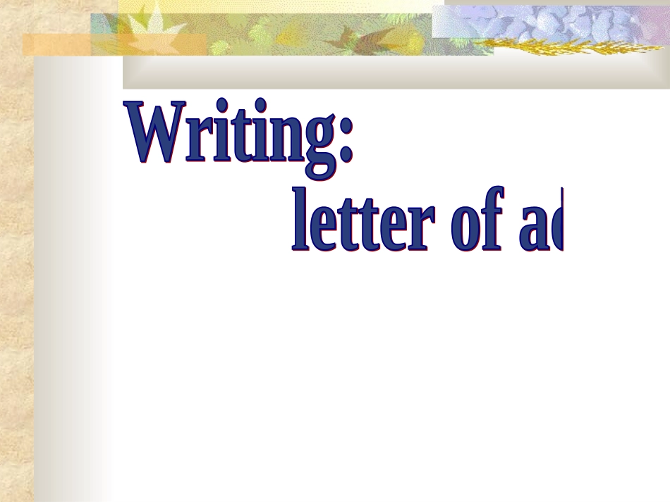 高中英语Unit 3 A Healthy Life-writing课件1 新课标 人教版 必修6 课件_第1页