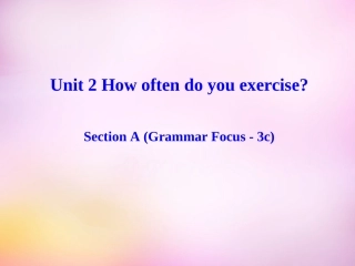 秋八年级英语上册 Unit 2 How often do you exercise Section A(Grammar focus 3c)课件 (新版)人教新目标版 课件