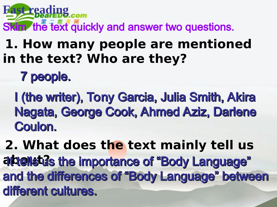 高中英语：Unit 4 Reading课件 人教版必修4 课件_第2页