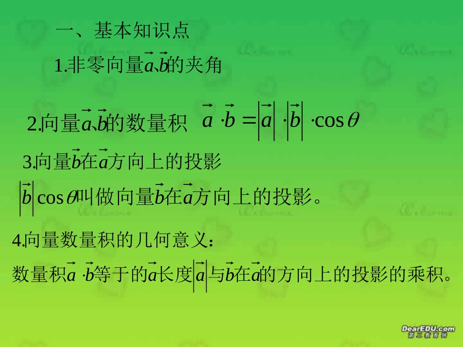 浙江省温州地区高一数学平面向量数量积及运算律 人教版 课件_第2页