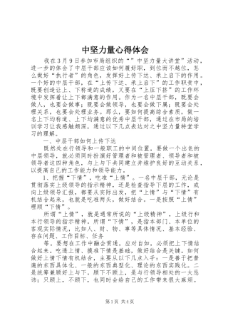 中坚力量心得体会