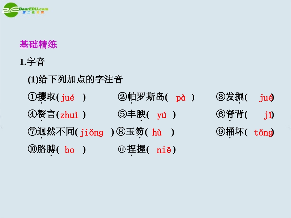 高中语文 第二单元  第5课米洛斯的维纳斯  第1课时课件 苏教版必修4 课件_第2页