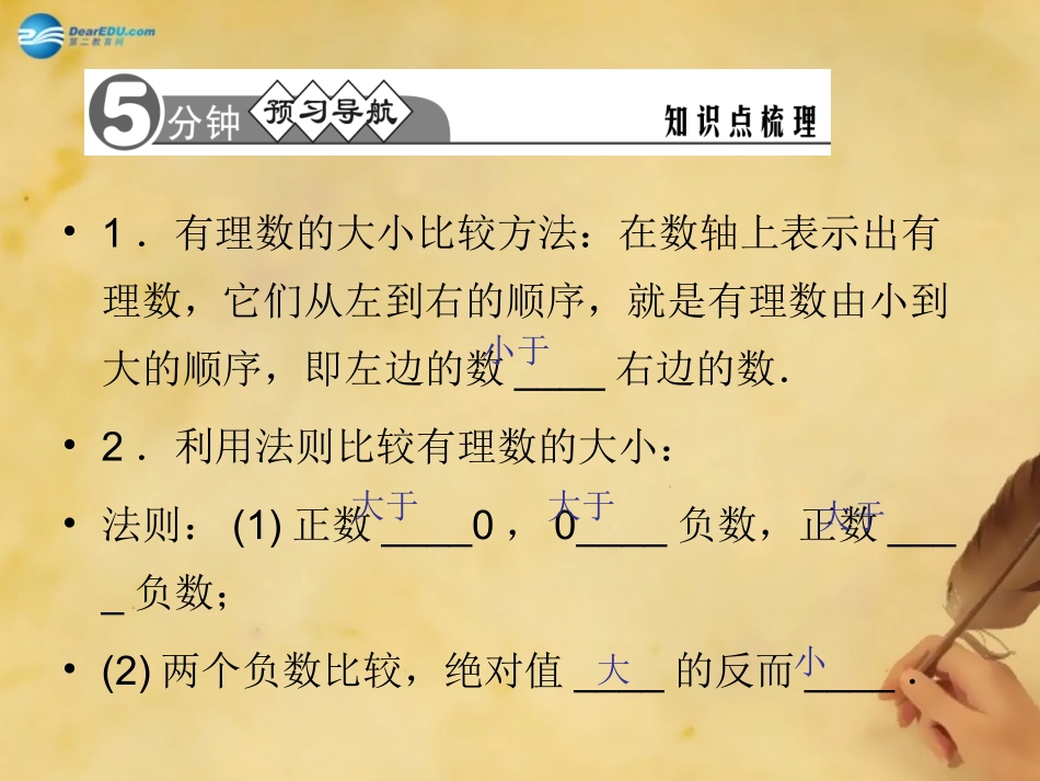 秋七年级数学上册 1.2.4.2 有理数的大小比较方法课件 (新版)新人教版 课件_第3页