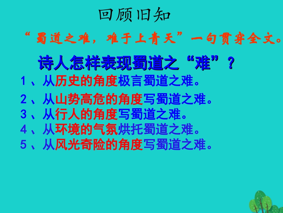 高中语文第4课蜀道难第3课时课件新人教版必修3 课件_第2页