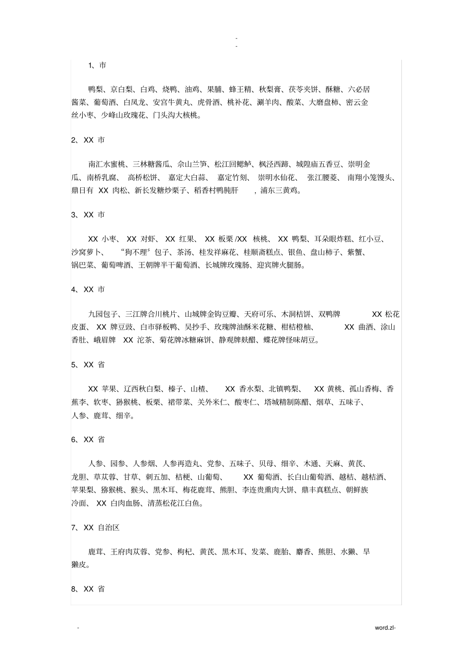 全国各地农产品特产_第1页