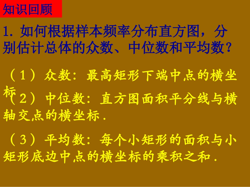 高一数学 222-2(用样本数字特征估计总体数字特征) 课件_第2页