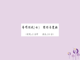 湖北省中考数学 专项测试(七)图形与变换习题练课件