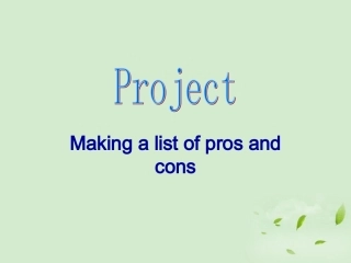 高中英语 Unit1  Project课件 牛津版选修7 课件