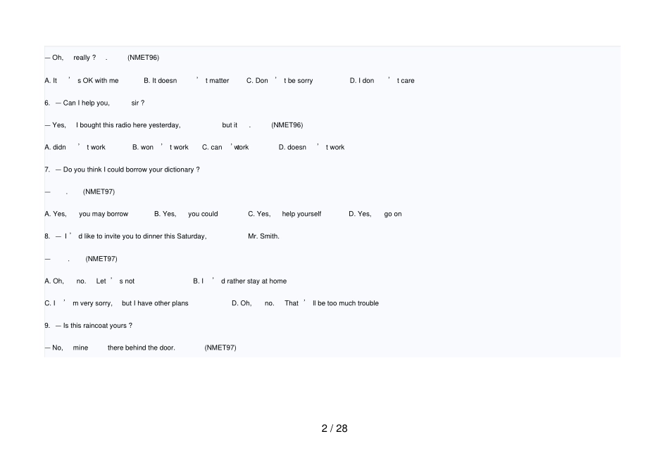 全国各地高考题情景交际汇编_第2页