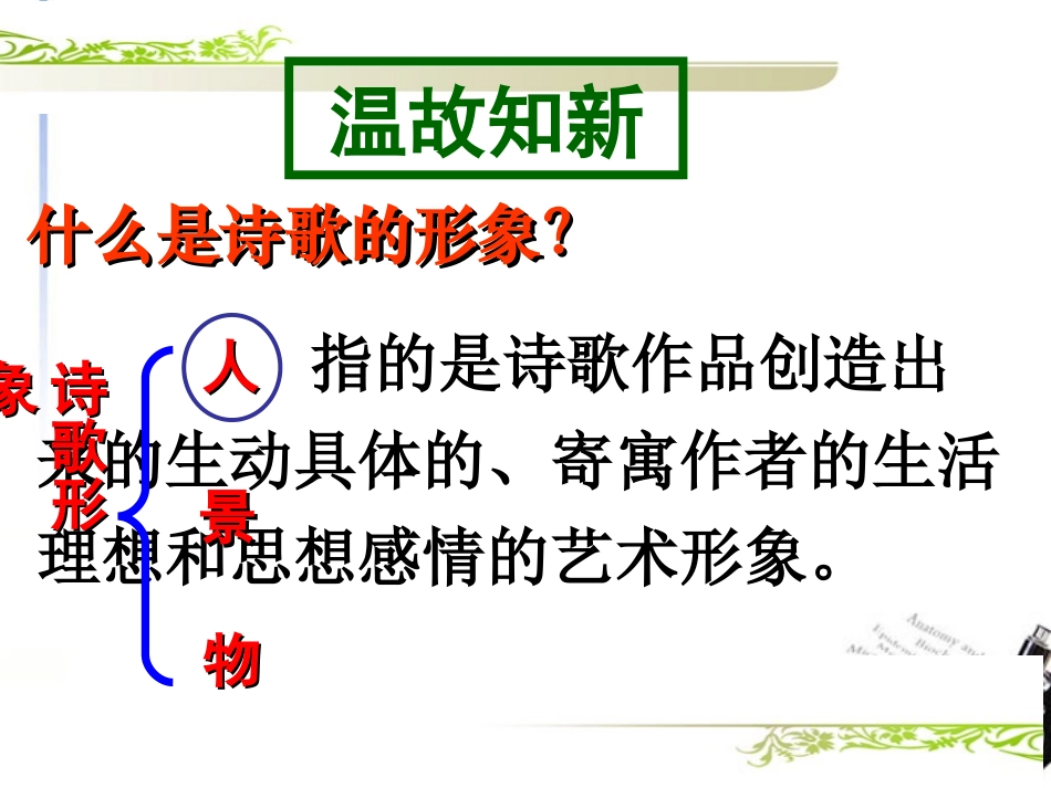 高考语文  古诗词鉴赏 专题一鉴赏作品的形象-人物形象复习课件 新人教版 课件_第2页