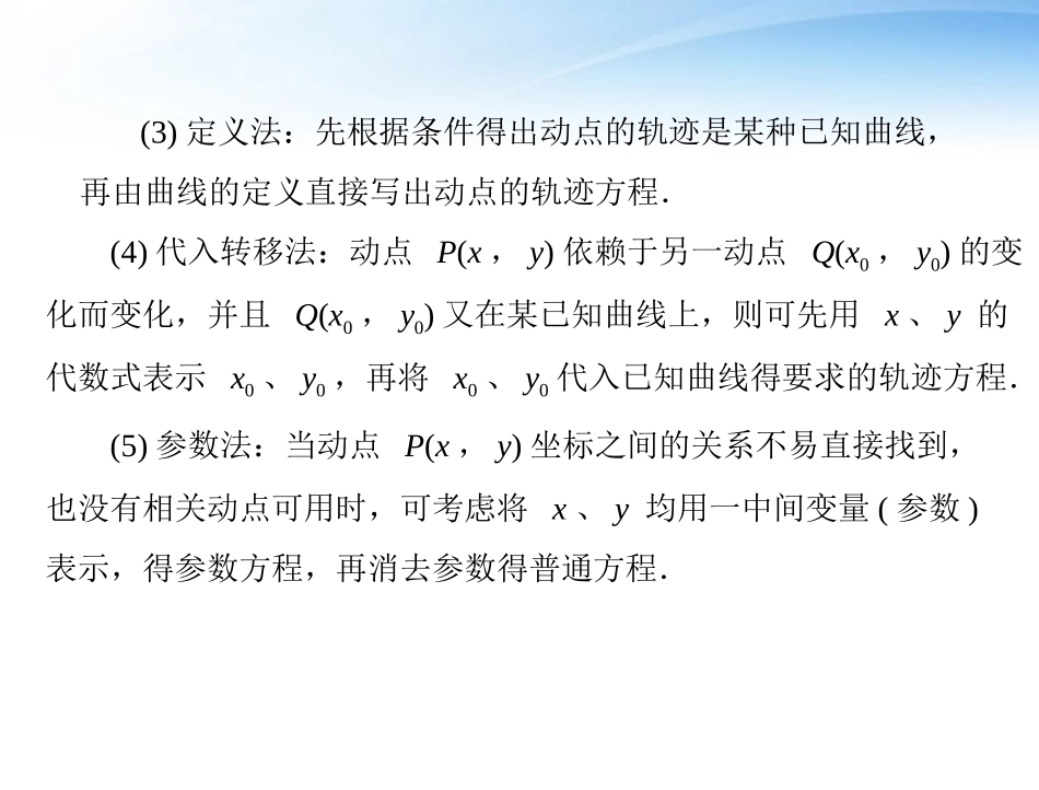 高考数学第一轮复习考纲(轨迹与方程)课件27 文 课件_第2页