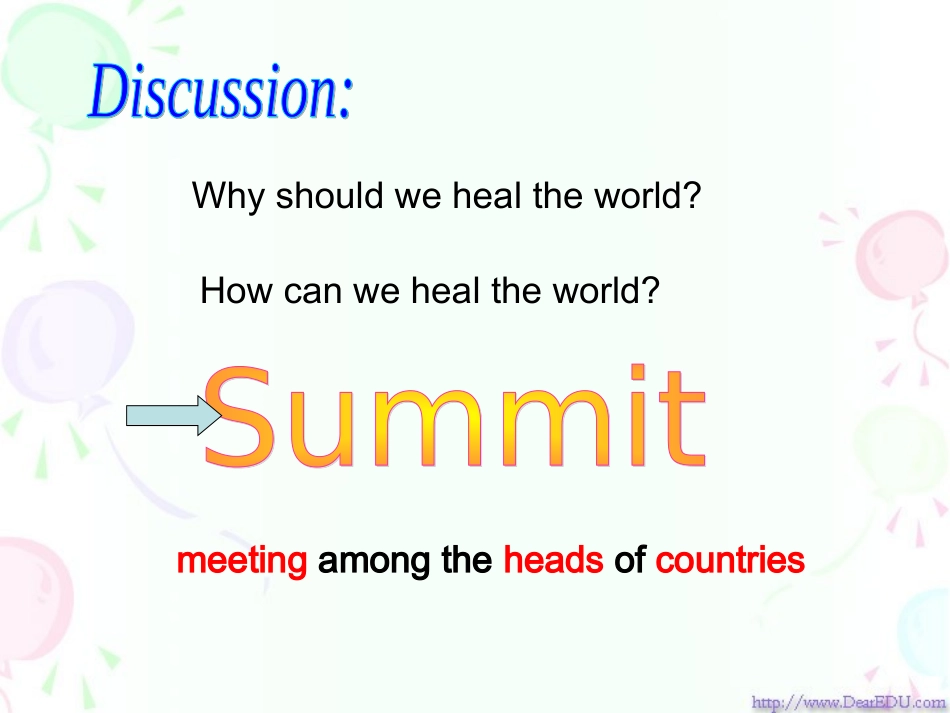 高二英语 Unit9 Welcome to the Earth Summit (reading ) 课件_第3页
