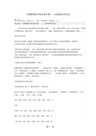 全国基本风压表34文档