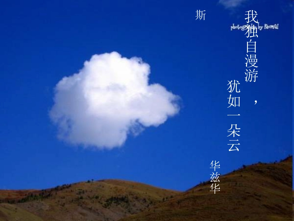 高一语文(我独自漫游，犹如一朵云)课件  课件_第1页