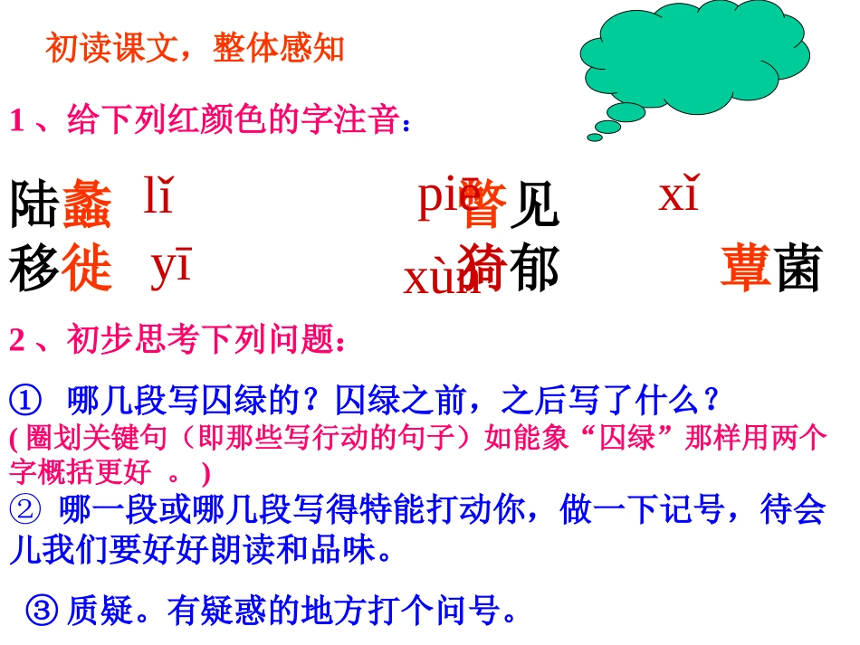 高中语文选修4囚绿记 ppt3 课件_第3页