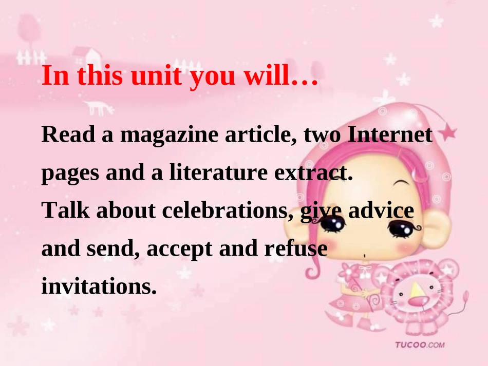 高中英语U3 Celebration--Warm-up Celebration课件[ty]北师大版必修一 课件_第3页