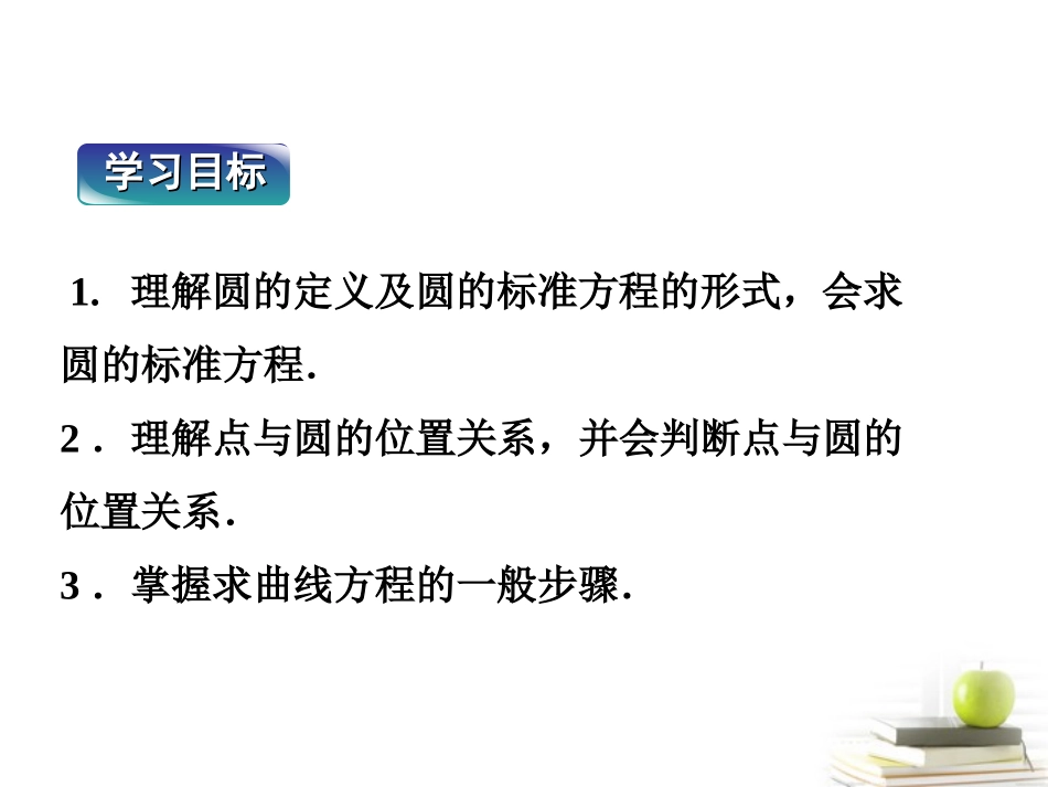 高中数学231圆的标准方程课件一 新人教B版必修2 课件_第2页