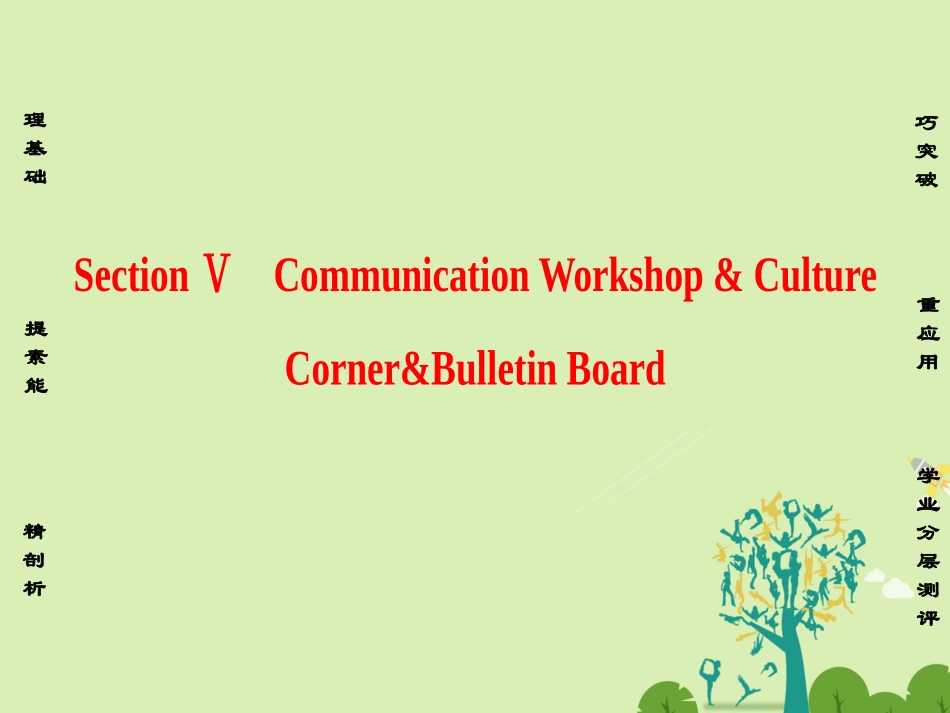 高中英语 Unit 1 Lifestyles Section Ⅴ Communication Workshop  Culture CornerBulletin Board课件 北师大版必修1 课件_第1页