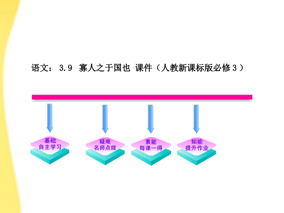 高中语文 39 寡人之于国也课时讲练通课件 新人教版必修3 课件_第1页