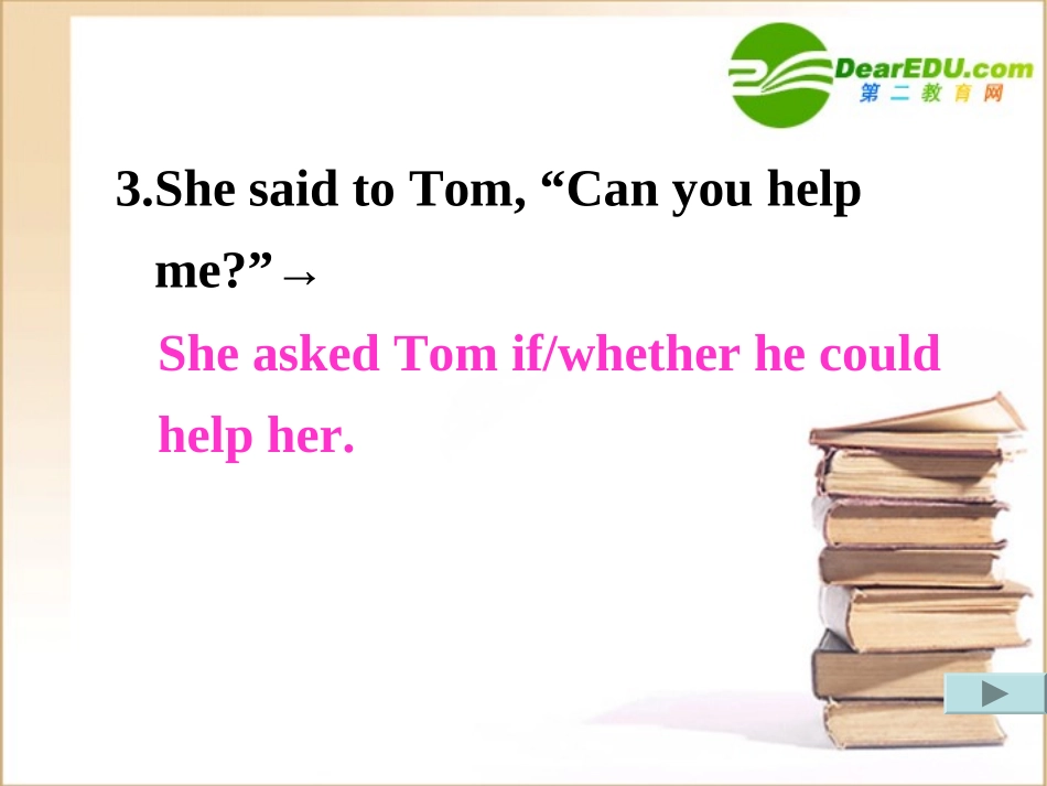 高中英语 indrect 2课件 新人教版必修1 课件_第3页