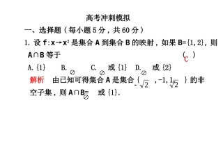 高三数学高考冲刺模拟课件人教大纲版 课件