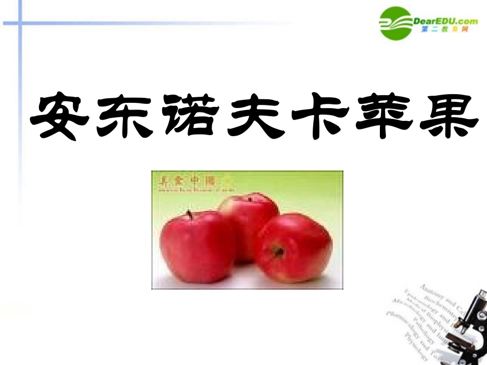 高中语文 22(安东诺夫卡苹果)课件 新人教版选修(外国小说欣赏) 课件_第2页