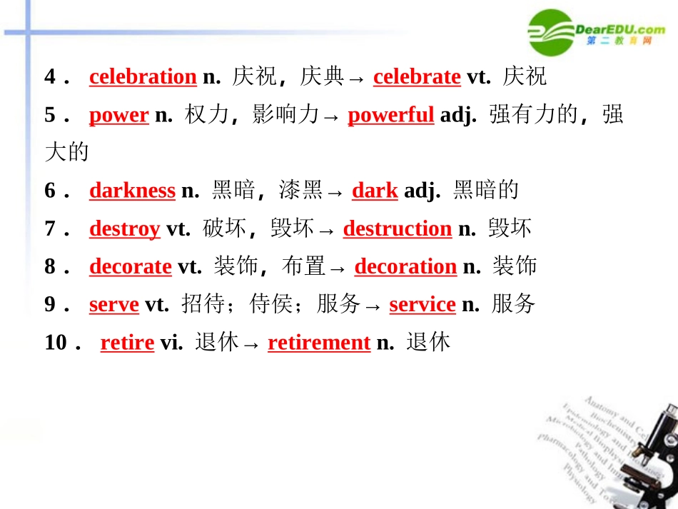 高考英语一轮复习 Unit3 Celebration课件 北师大版必修1 课件_第3页