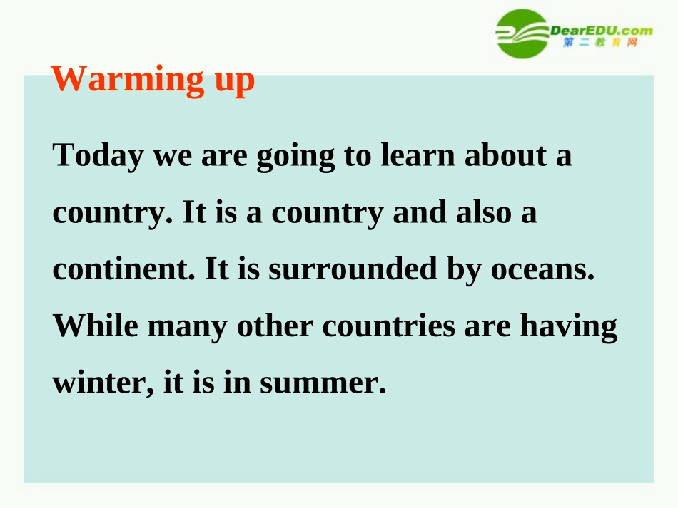 高中英语 Unit3Australia-Reading课件 新人教选修9 课件_第2页