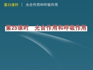 版中考生物一轮复习(含中考新题) 第25课时光合作用和呼吸作用精品课件 浙教版 课件