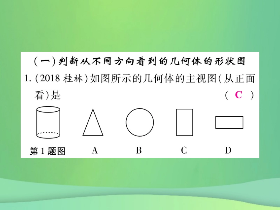 秋七年级数学上册 小专题2 从三个方向看物体的形状课件 (新版)北师大版 课件_第2页
