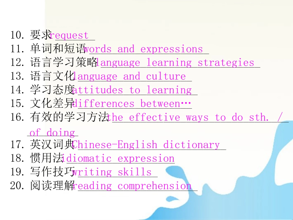 高考英语一轮总复习 Unit17 语言学习Language learning话题作文突破课件_第3页