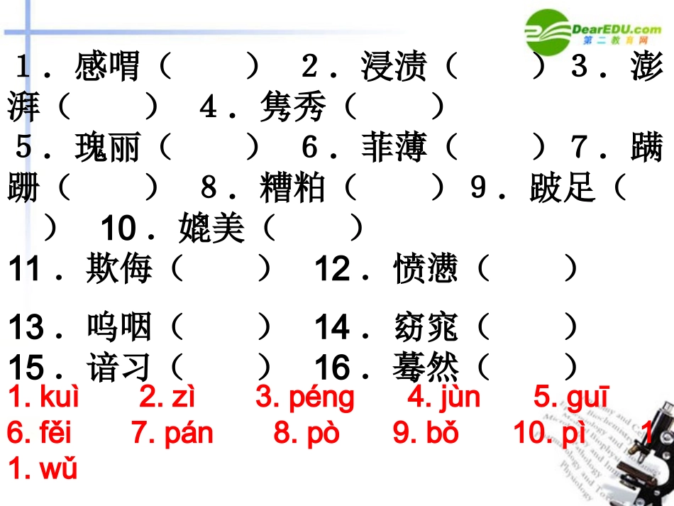 高考语文二轮复习 2字音练习专题课件_第3页