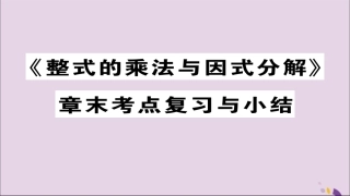 秋八年级数学上册 第十四章(整式的乘法与因式分解)章末考点复习与小结课件 (新版)新人教版 课件