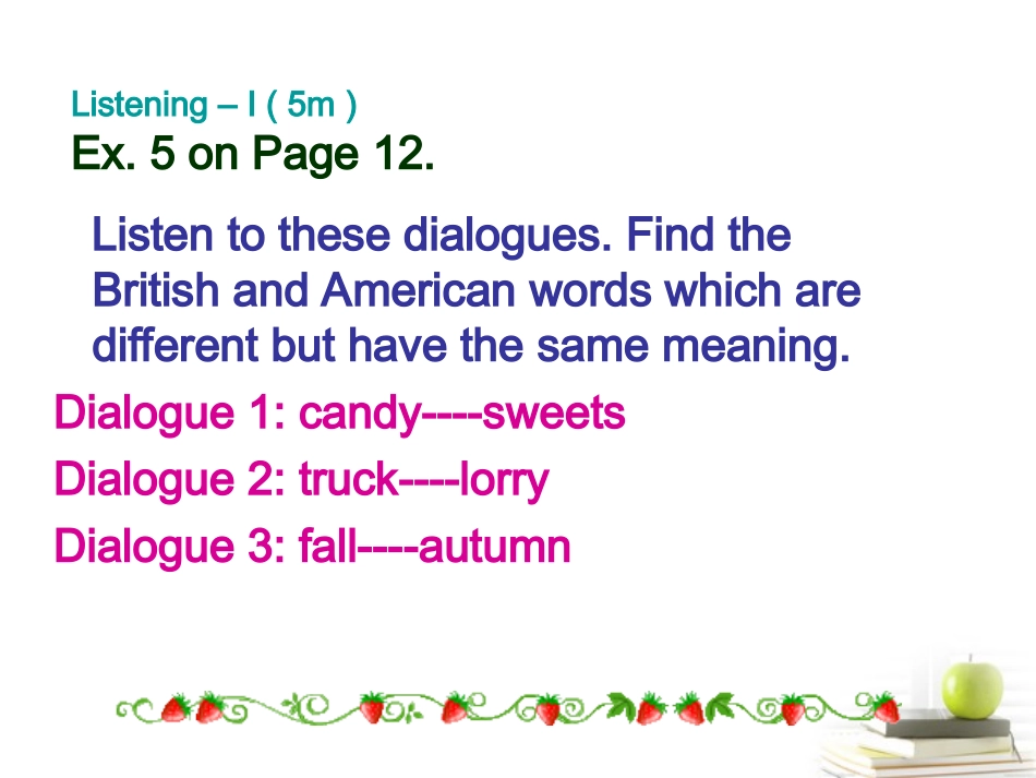 高中英语 Unit2 English around the world- Listening优质课件 新人教版必修1 课件_第3页