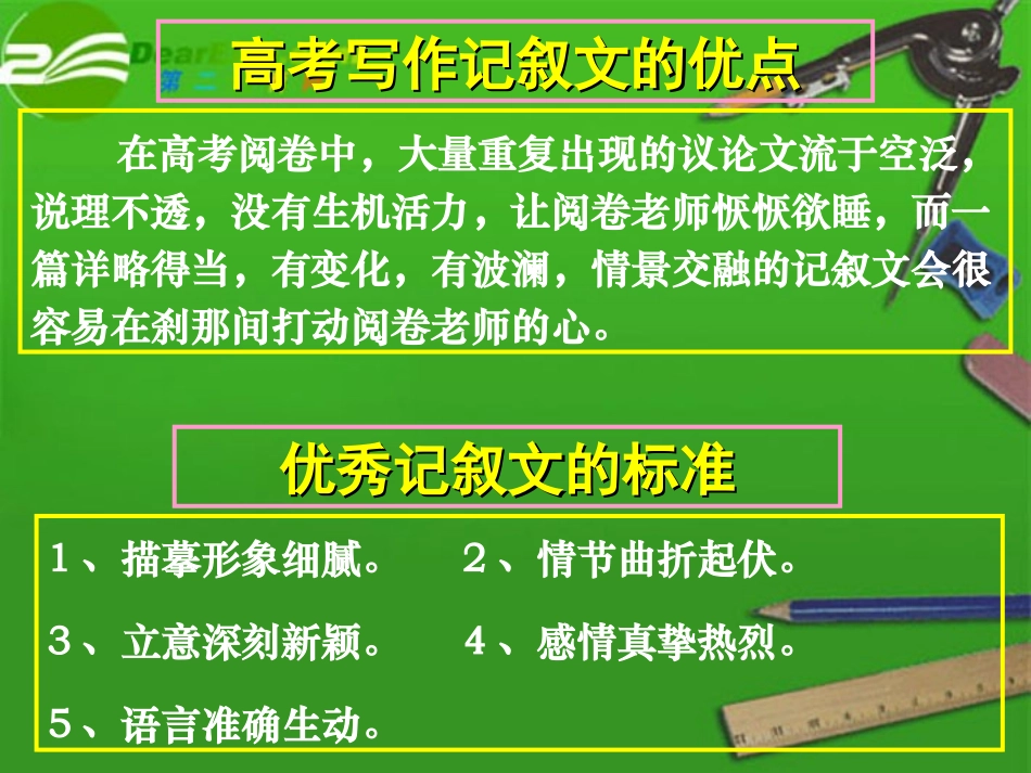 高中记叙文写作专题复习精品课件_第3页