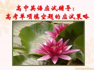 江苏地区高考英语应试辅导 单项填空题的应试策略 试题
