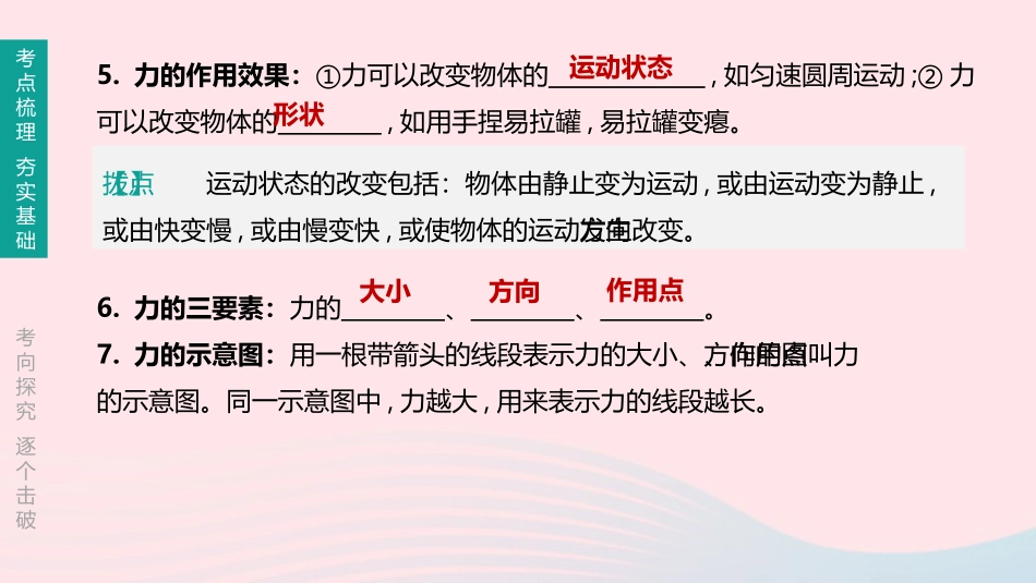 江西省中考物理大一轮复习 第一篇 教材复习 第06课时 力 运动和力课件_第3页