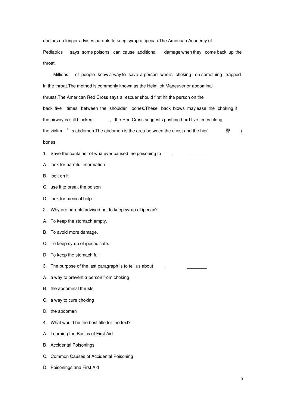 全国用2018年高考英语总复习微专题训练第19练健康与医疗类一_第3页