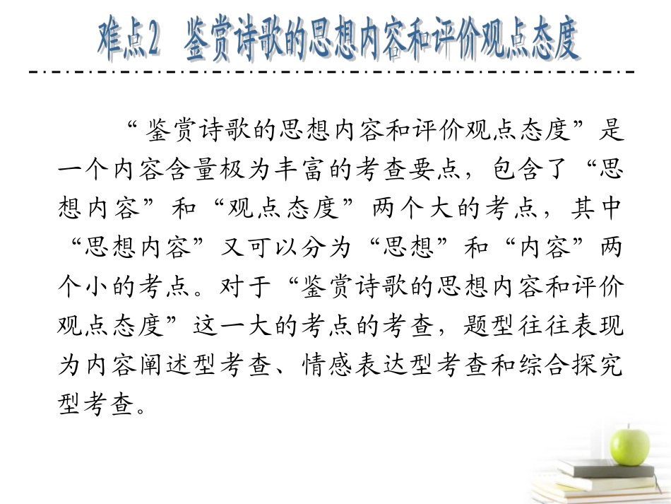 江苏省高考语文二轮总复习专题导练 专题3 难点2 鉴赏诗歌的思想内容和评价观点态度课件  课件_第2页