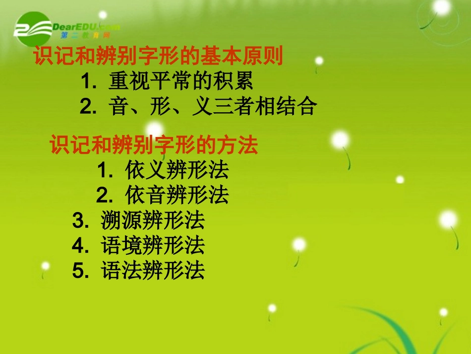 湖南师大 高三语文 字形2复习课件 新人教版 课件_第2页