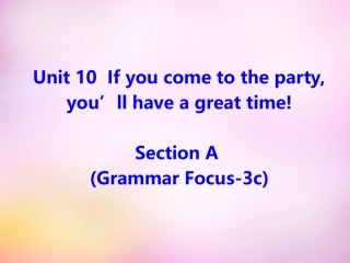 秋八年级英语上册 Unit 10 If you go to the party，you'll have a great time Section A(grammar focus 3c)课件 (新版)人教新目标版 课件