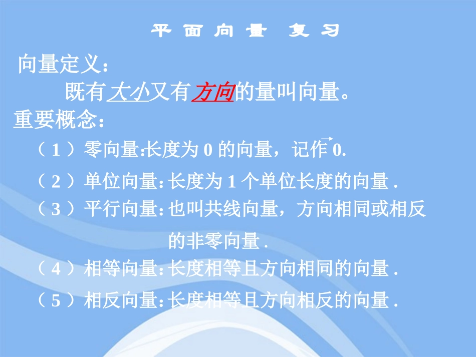 高中数学(平面向量复习)课件 新人教B选修2-1 课件_第3页